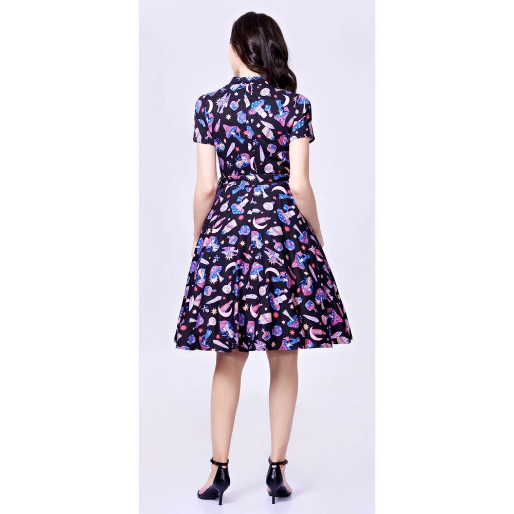 Unique Vintage Miss Lulo Soysilk Rose Potions Dress XS NWT - Picture 3 of 13